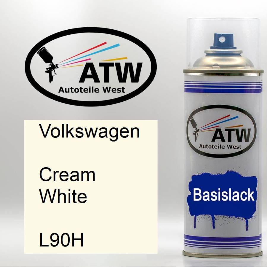 Volkswagen, Cream White, L90H: 400ml Sprühdose, von ATW Autoteile West.